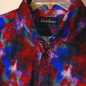 Robert Graham Men's 2XL Multi Colorful Abstract Print Shirt Button Long Sleeve